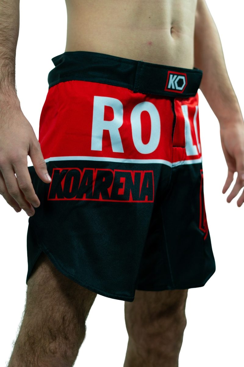 KOARENA Big Roll Fight Shorts Negro Rojo - Imagen 2