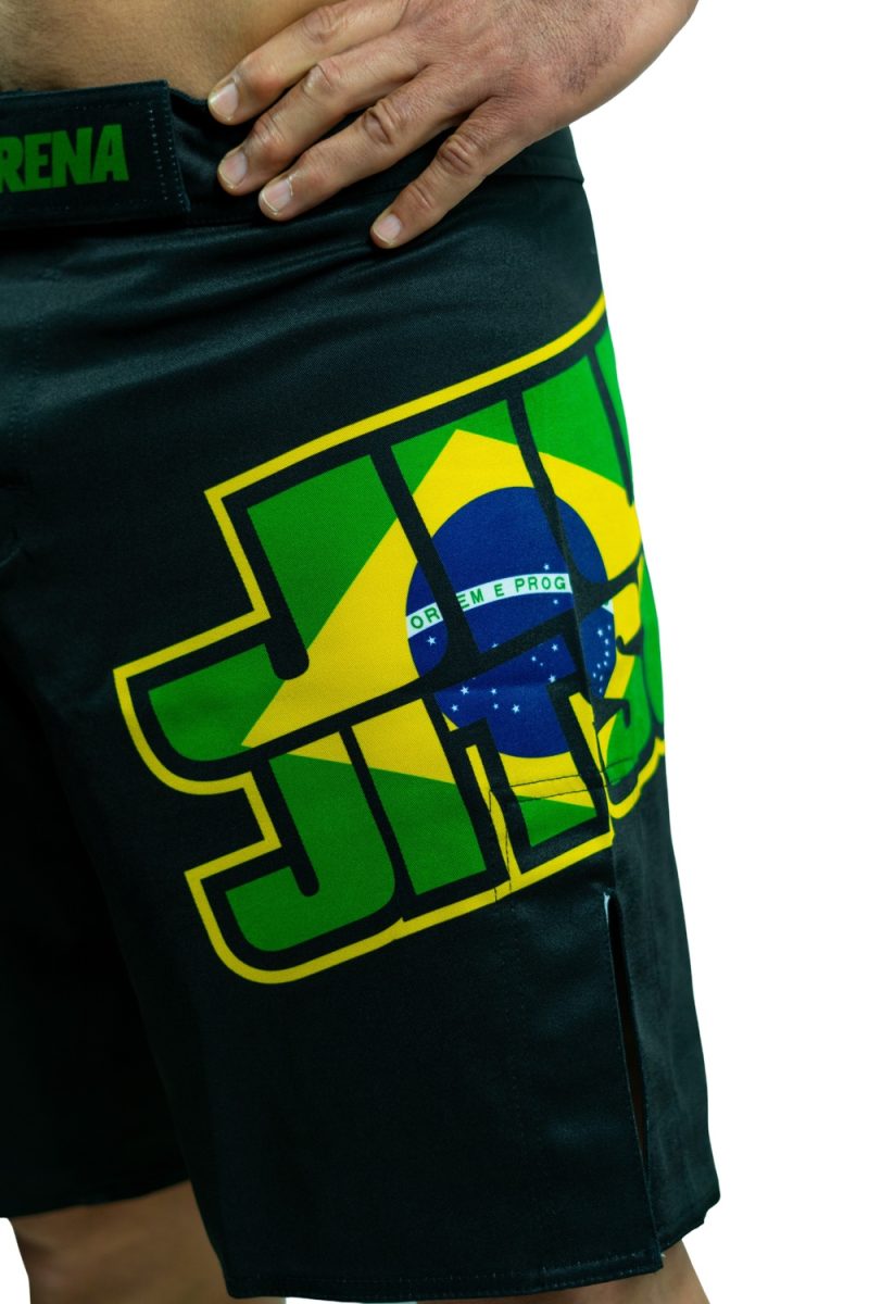 KOARENA Jiu Jitsu Brazilian Flag Shorts Negro - Imagen 2