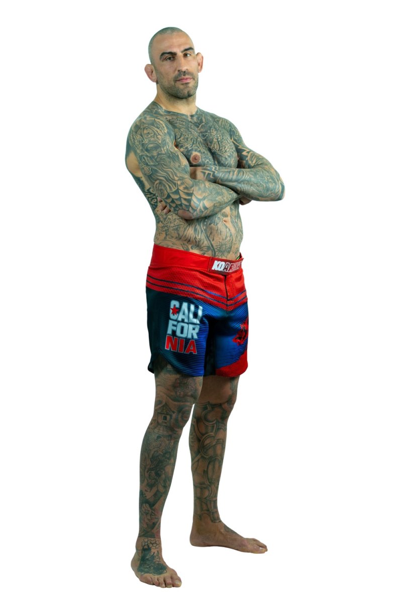 KOARENA Cali Bear Fight Shorts Rojo Azul - Imagen 5