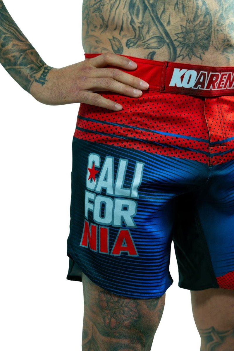 KOARENA Cali Bear Fight Shorts Rojo Azul - Imagen 8