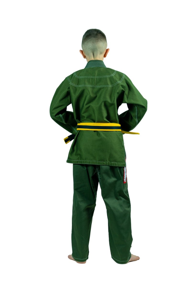 KOARENA Chita V2 Kids BJJ Gi Verde Militar - Imagen 3