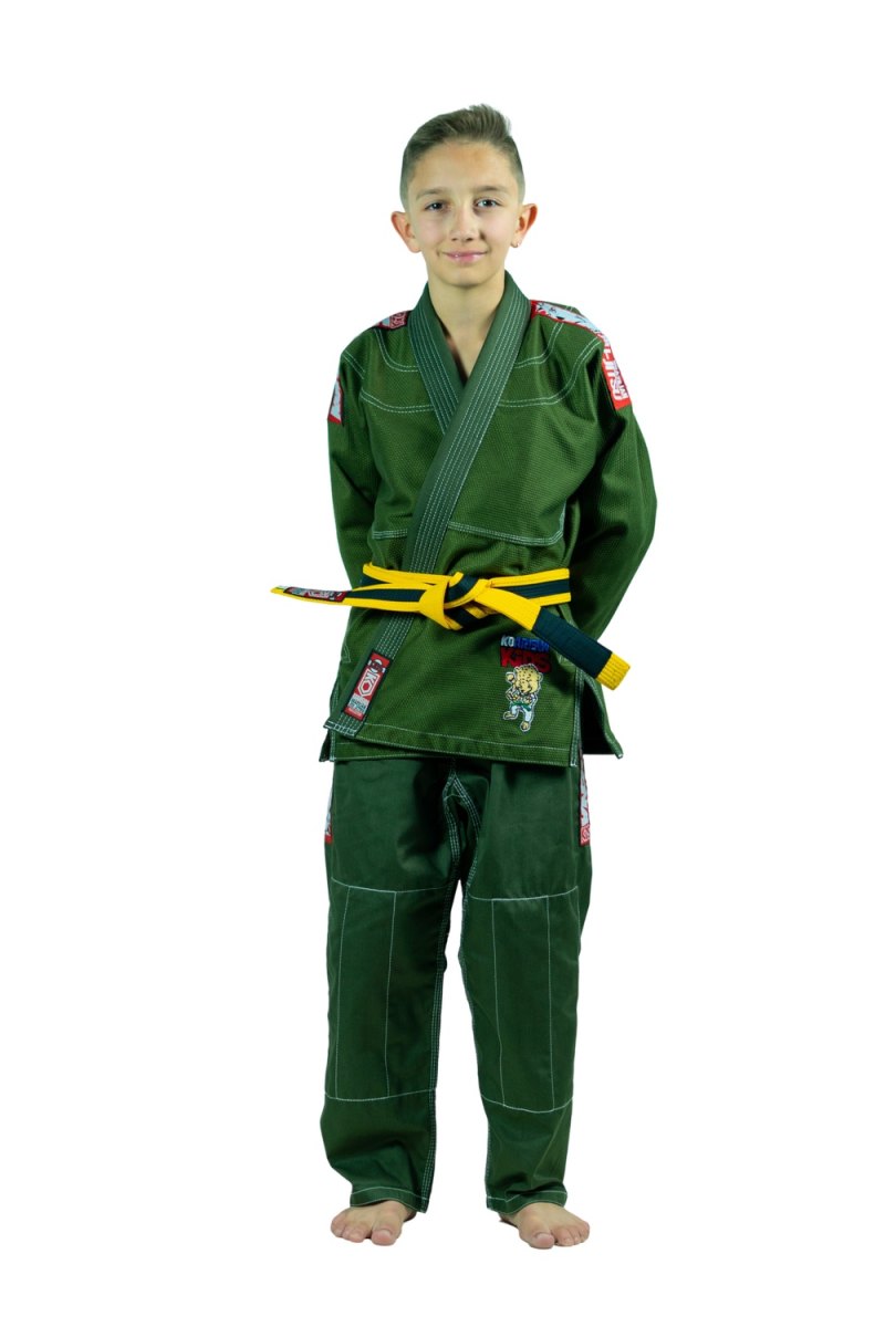 KOARENA Chita V2 Kids BJJ Gi Verde Militar - Imagen 2