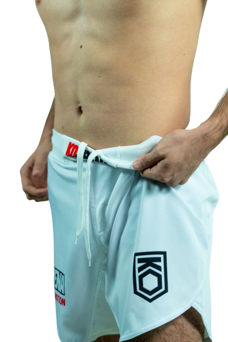 KOARENA Crossbreed Fight Shorts Blanco - Imagen 6