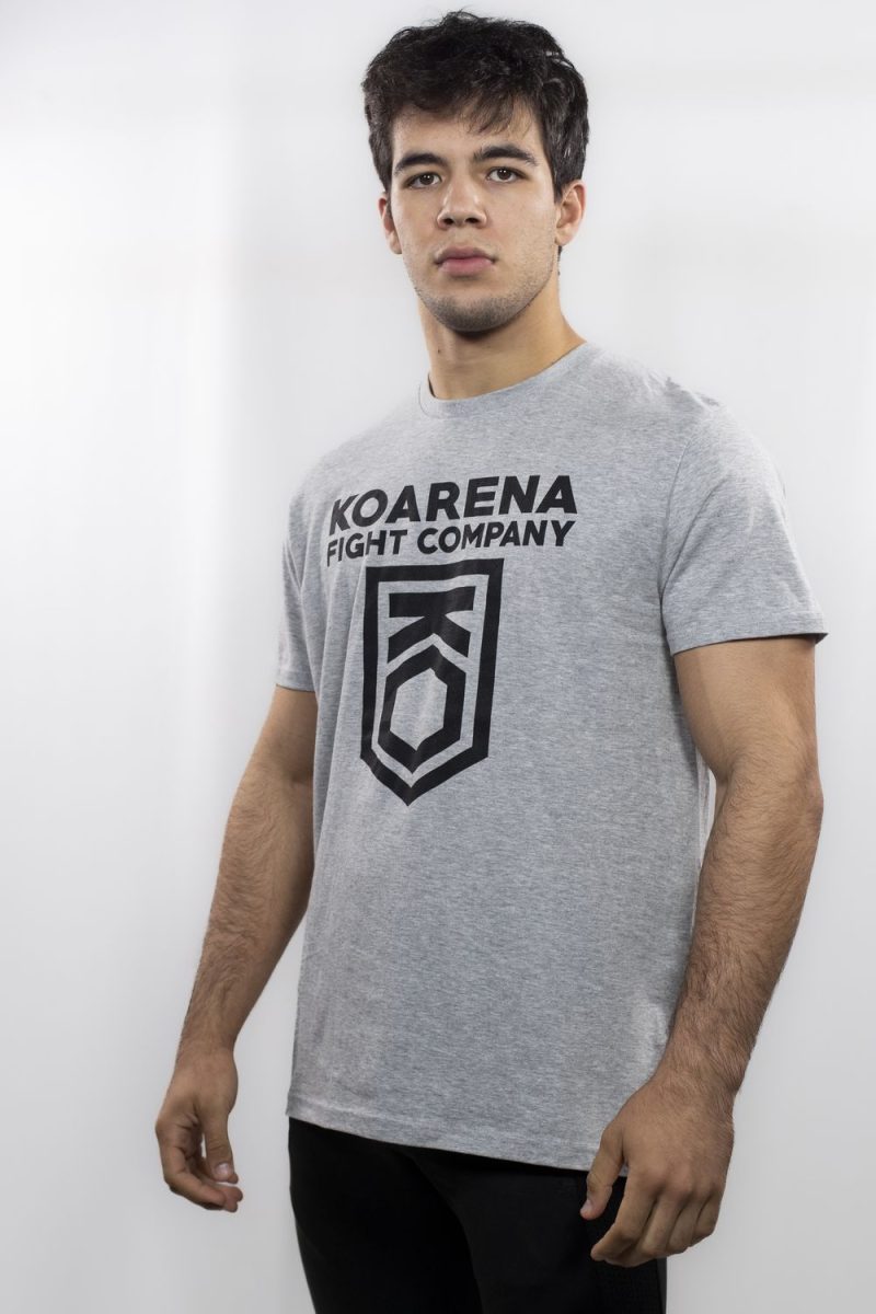 KOARENA Fight Company Logo T-Shirt Gris - Imagen 3