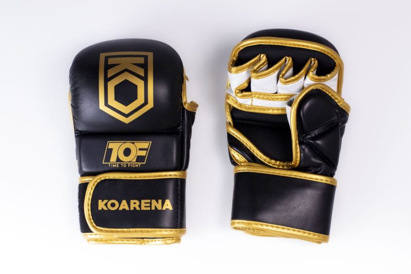 KOARENA Sparring Gloves TOF Negro-Dorado - Imagen 2