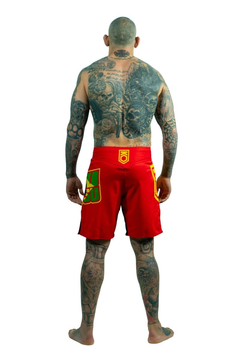 KOARENA Jiu Jitsu Brazilian Flag Shorts Rojo - Imagen 7