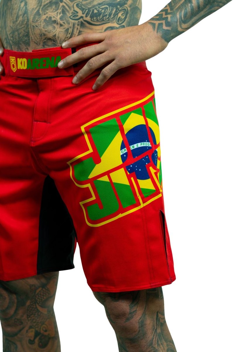 KOARENA Jiu Jitsu Brazilian Flag Shorts Rojo - Imagen 4