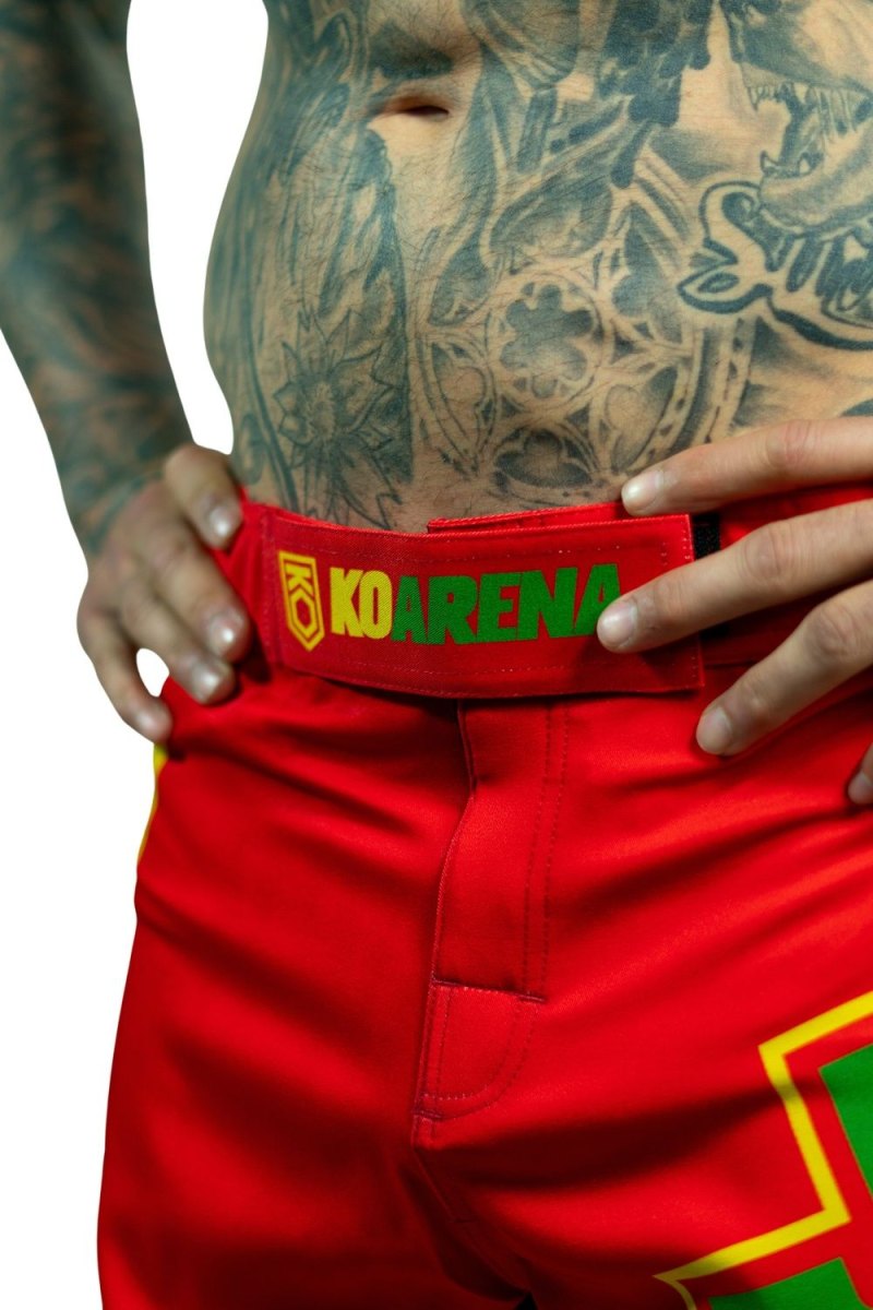 KOARENA Jiu Jitsu Brazilian Flag Shorts Rojo - Imagen 3