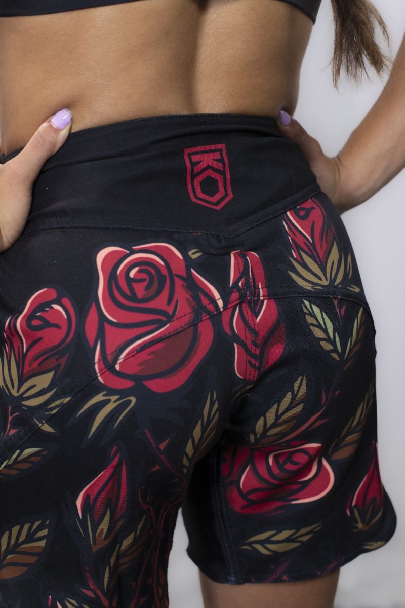 KOARENA Roses Fight Shorts Woman Negro - Imagen 3