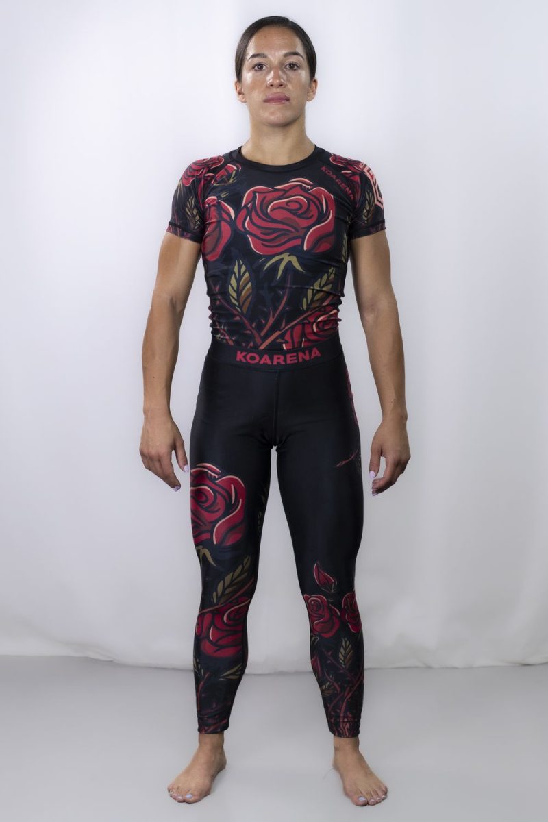 KOARENA Roses Leggins Woman Negro - Imagen 5