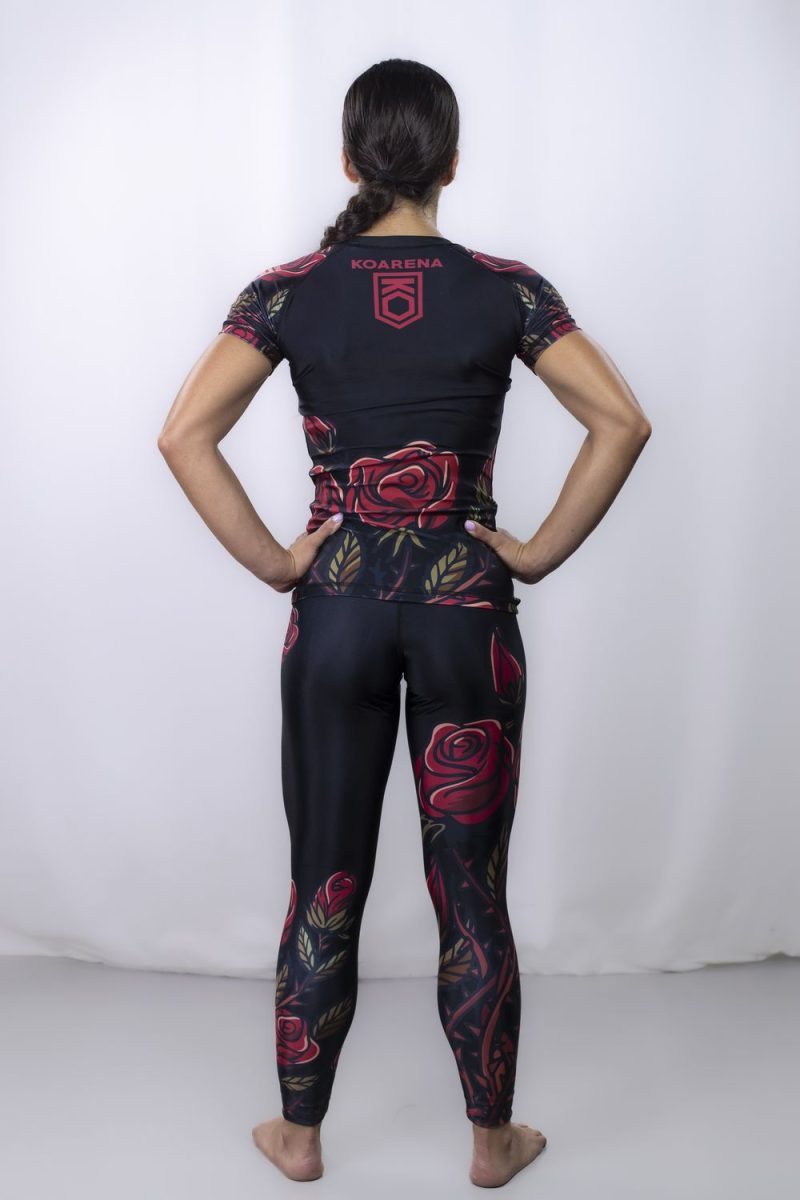 KOARENA Roses Leggins Woman Negro - Imagen 3