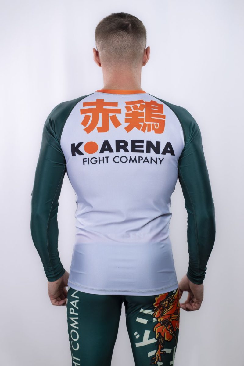 KOARENA Samurai Chicken Rashguard LS Verde-Blanco - Imagen 6