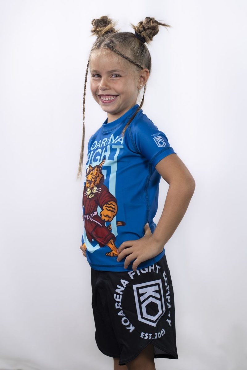 KOARENA Tiger Rashguard Kids SS Azul - Imagen 3