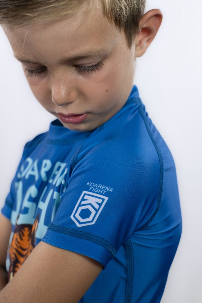 KOARENA Tiger Rashguard Kids SS Azul - Imagen 4