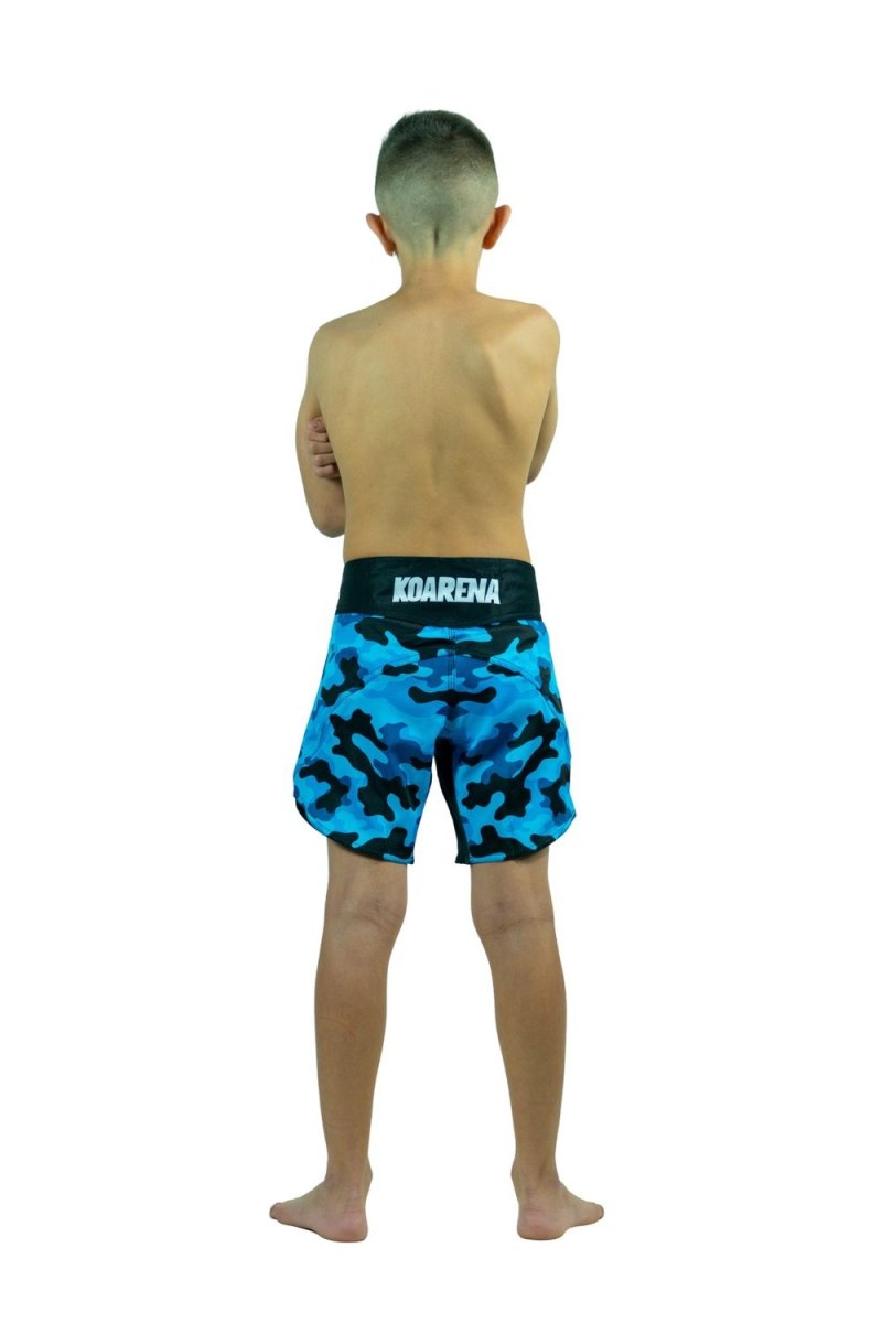 KOARENA Wordless Samurai Kids Fight Shorts Azul Camo - Imagen 8