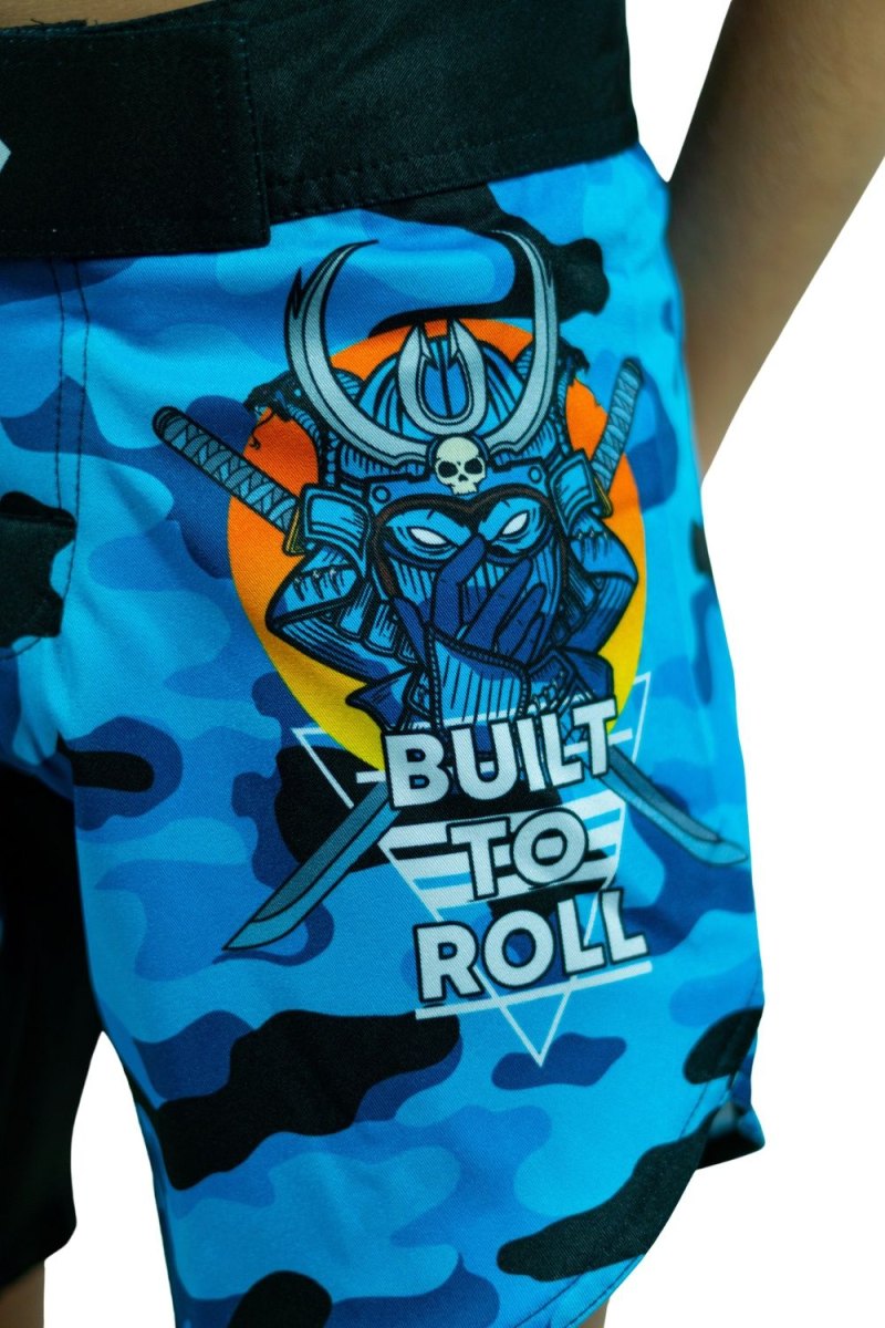 KOARENA Wordless Samurai Kids Fight Shorts Azul Camo - Imagen 5