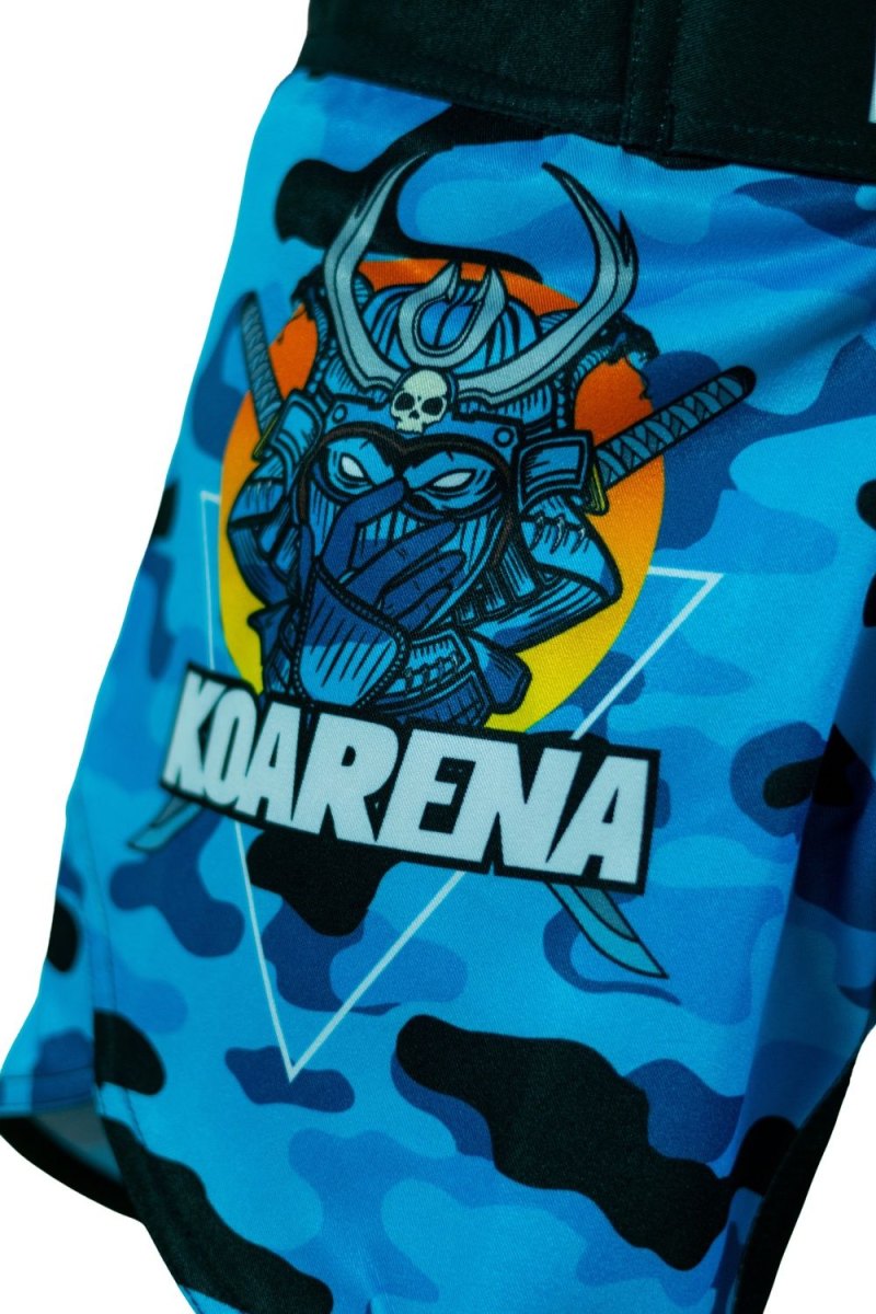 KOARENA Wordless Samurai Kids Fight Shorts Azul Camo - Imagen 4