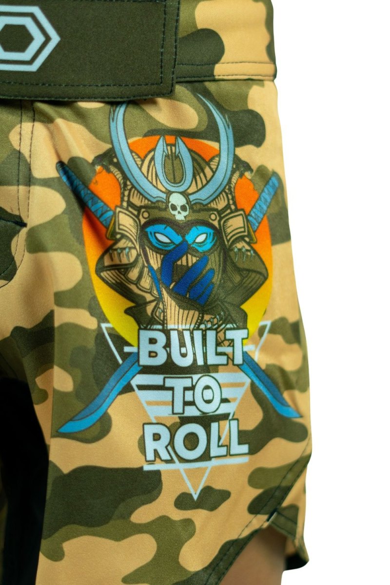 KOARENA Wordless Samurai Kids Fight Shorts Brown Camo - Imagen 6
