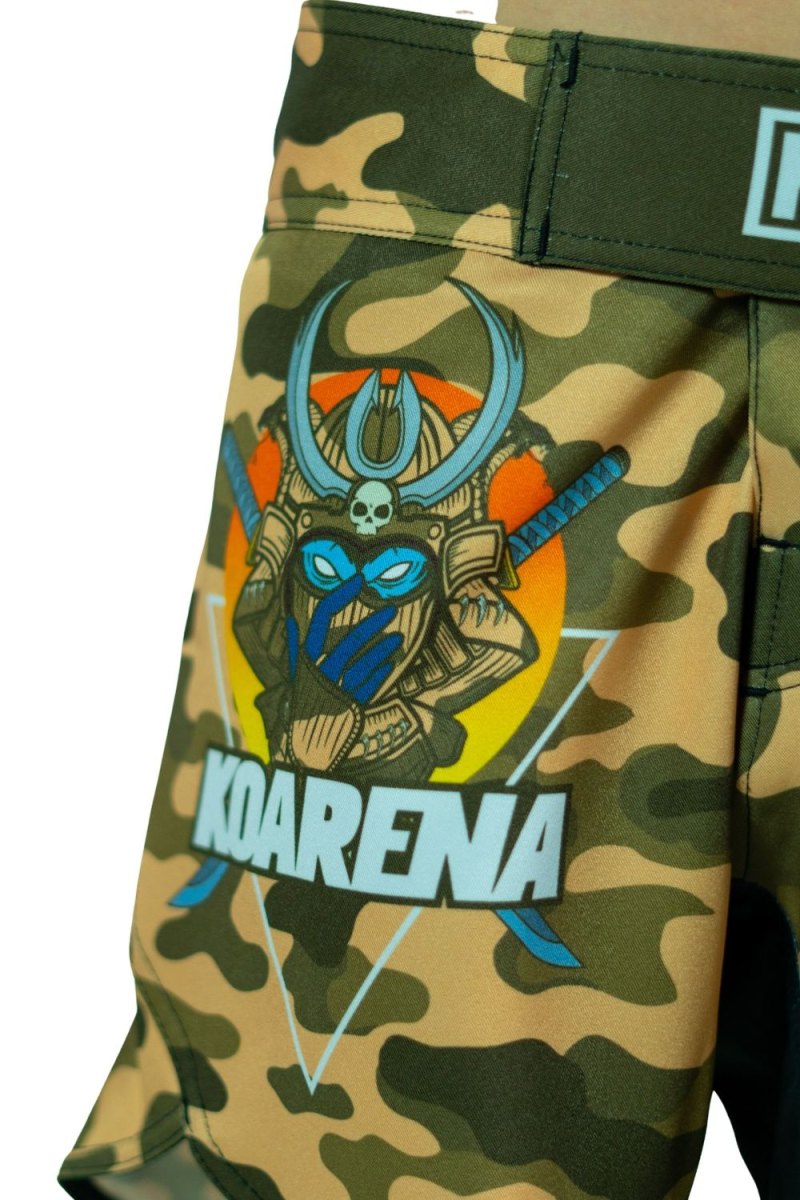 KOARENA Wordless Samurai Kids Fight Shorts Brown Camo - Imagen 7