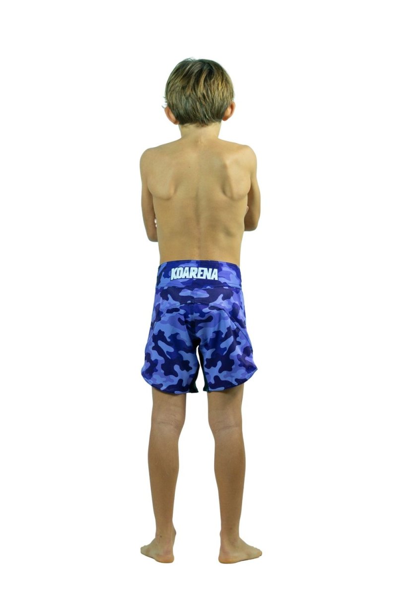 KOARENA Wordless Samurai Kids Fight Shorts Purple Camo - Imagen 7