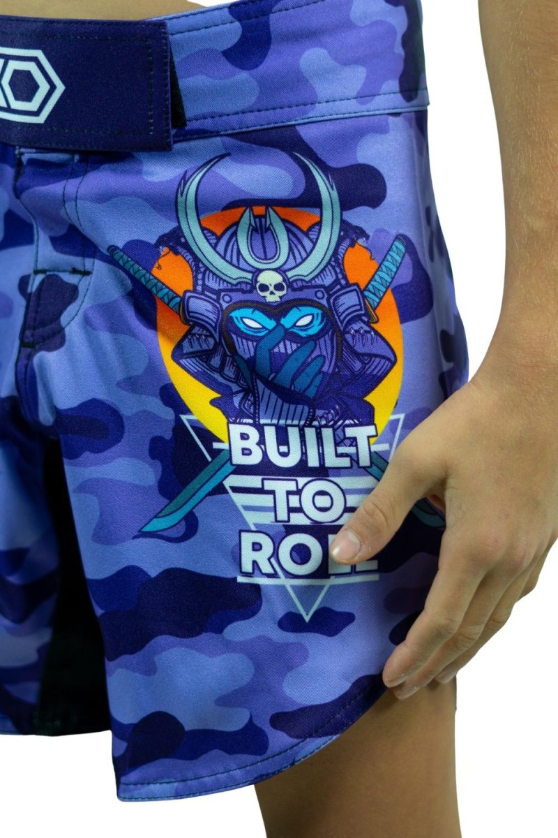 KOARENA Wordless Samurai Kids Fight Shorts Purple Camo - Imagen 5
