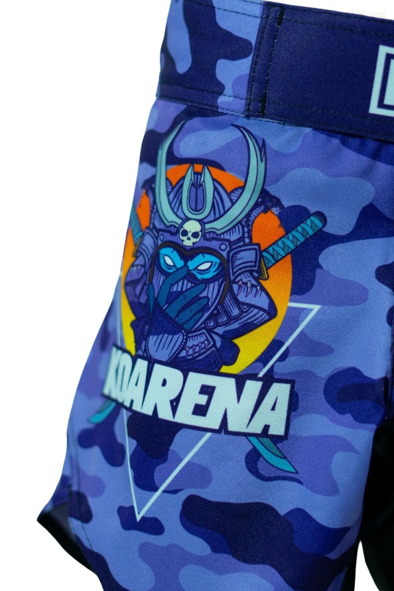 KOARENA Wordless Samurai Kids Fight Shorts Purple Camo - Imagen 4