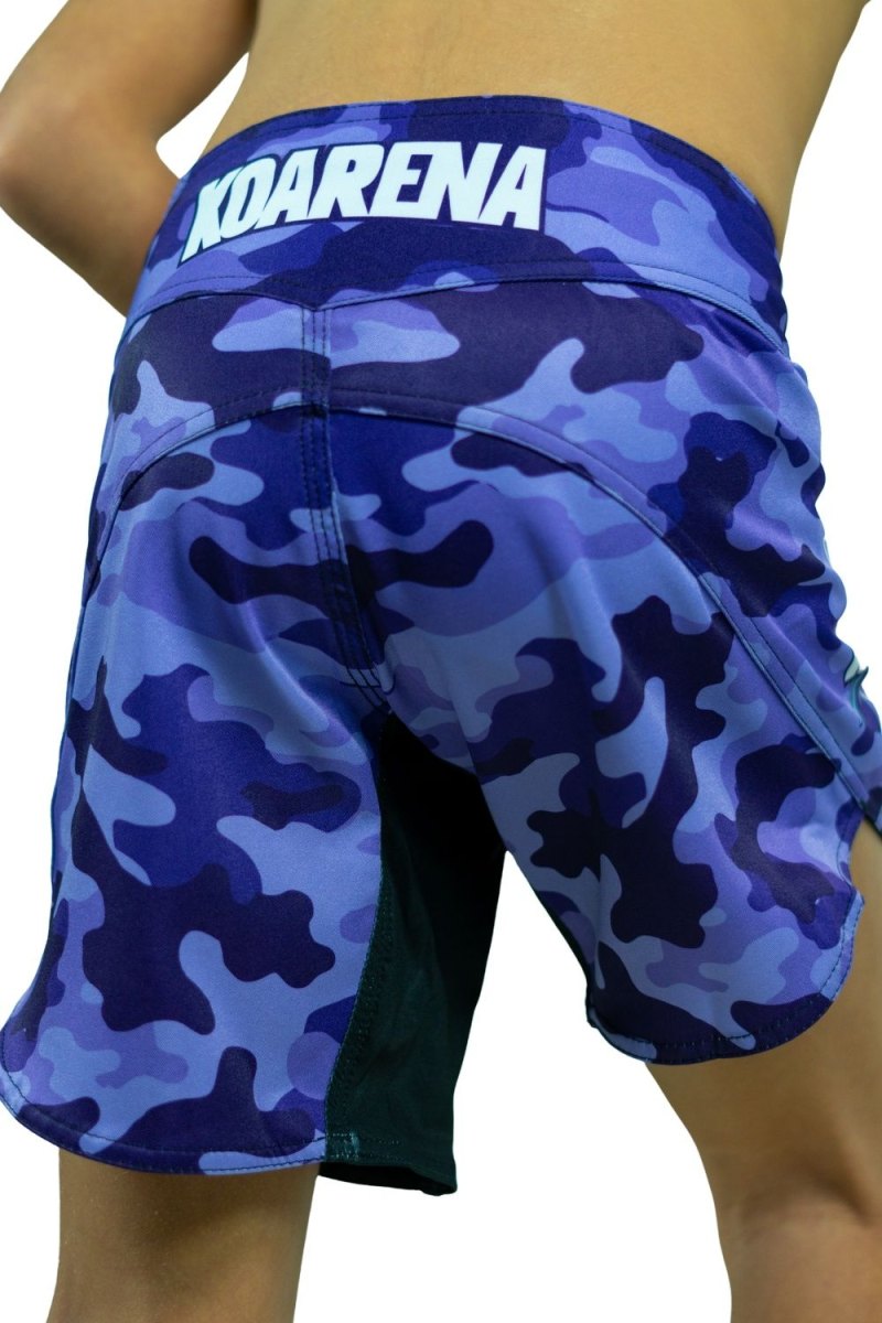 KOARENA Wordless Samurai Kids Fight Shorts Purple Camo - Imagen 3